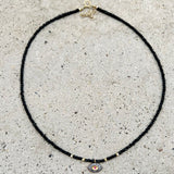 Black Spinel Grey Diamonds Eye Necklace