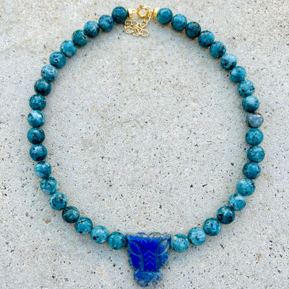 Bagheera Jasper Lapis Necklace