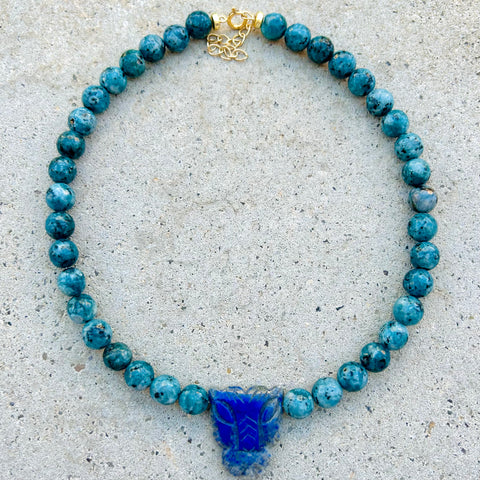 Bagheera Jasper Lapis Necklace