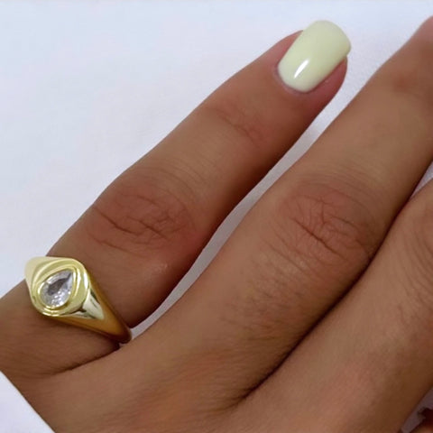 Signet Teardrop Ring