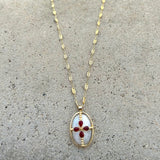 King Henry Moonstone Garnet Necklace
