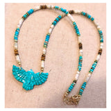 Turquoise Original Phoenix Beaded Necklace