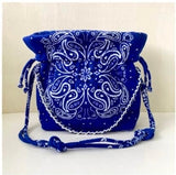 Royal Blue Bandana Trapeze Bag
