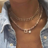 Taylor Pink/Beige Opal Necklace