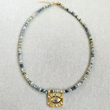 Dangling Square Grey Necklace