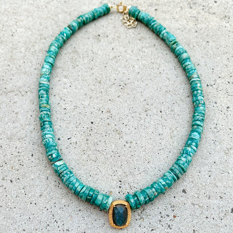 Emma Aqua Opal & Labradorite Necklace