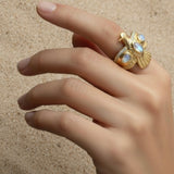 Gems Eagle Adjustable Ring