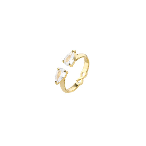 You & Me Pear Adjustable Signet Ring