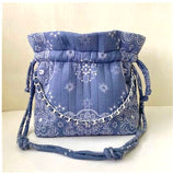Grey Blue Bandana Trapeze Bag