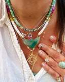 Magen David in Hamsa Vintage Style Filigree Chain Necklace