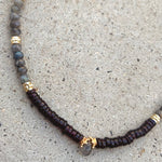 Mayanpur Garnet Labradorite Beaded Necklace