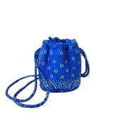 Royal Blue Bandana Mini Bucket Bag