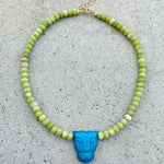 Bagheera Turquoise Olive Jade Necklace