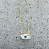 Dandrit Opal Green Onyx Gem Eye Necklace
