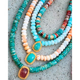 Emma Amazonite Peach Opals Necklace