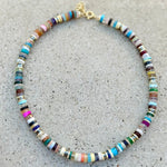 Short Striped Beaded Necklace