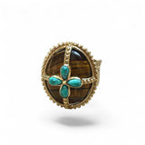 King Henry Tiger Eye Turquoise Ring