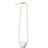 White Agate Eagle Pave Necklace