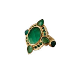 Solara Green Onyx Adjustable Ring