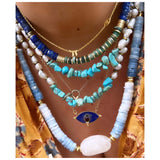 Sinay Light Blue Opal Beaded Necklace