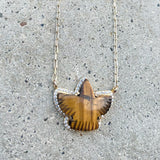 Eagle Tiger Eye & Pave Necklace