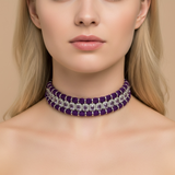 Nathalie Lavender Purple Woven Choker