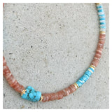 Maya Sunstone Turquoise Beaded Necklace