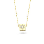 Nessa Star of David & Hai Cube Paperclip Necklace