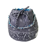 2 Tones Blue & Teal Bandana Bucket Bag
