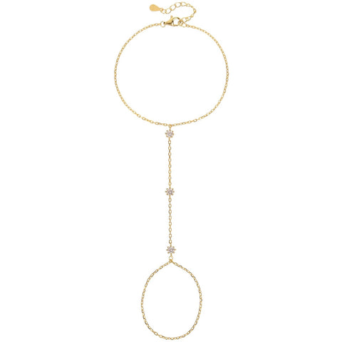 3 Scalloped Studs Handbracelet