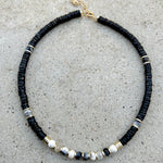 Claudia Black Onyx & Dandrit Opals Necklace