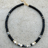 Claudia Black Onyx & Dandrit Opals Necklace