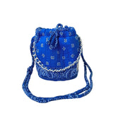 Royal Blue Bandana Mini Bucket Bag