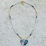 Mini Moss Agate Thunderbird Necklace
