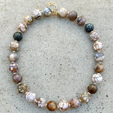 Beige & White Necklace