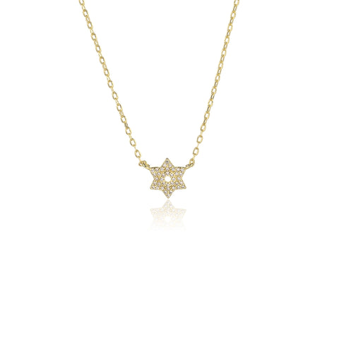 Full Pave Small Magen David Necklace