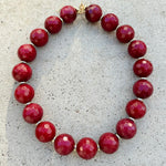 Faceted Biggie Deep Red Agate Necklace