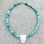 Bagheera White Agate Amazonite Necklace