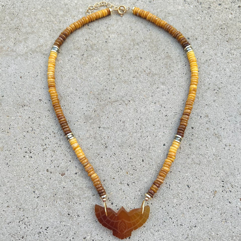 Yellow Opals Phoenix Necklace