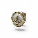 King Henry Moonstone Clear Quartz Ring