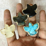 Biggie Eagle White Agate Adjustable Ring