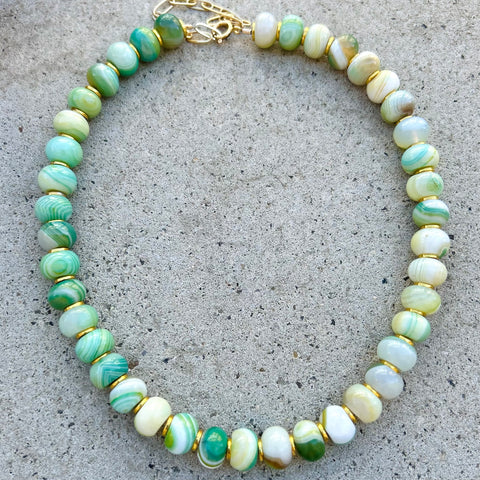 Marble Green Agate Necklace