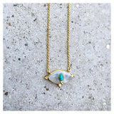 Cluster Moonstone Eye Turquoise Gem Eye Necklace