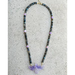 Purple Fluorite & Labradorite Eagle Necklace