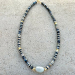 Sinay Dark Dandrit Opal Beaded Necklace