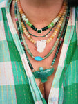 Green Onyx & Emerald Eagle Necklace