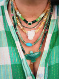 Green Onyx & Emerald Eagle Necklace