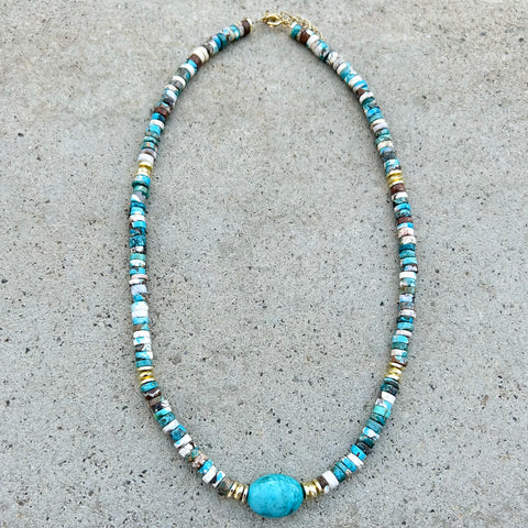 Sinay Turquoise Howlite Beaded Necklace