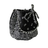 Black Bandana Bucket Bag