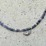 Dumortierite Grey Diamonds Eye Necklace